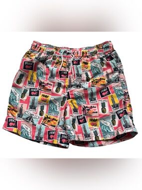 Janie and Jack Postcard Swim Trunk Boy’s Sz 10 Sunkissed Coral Hawaii